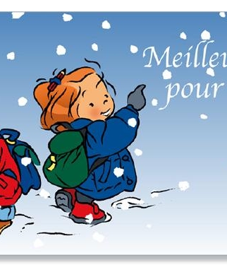 Carte de vœux-Zoé et Théo