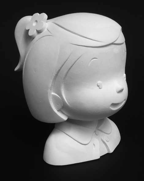 Zoé et Théo, figurine en plâtre de Zoé