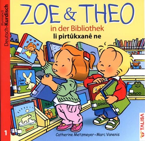 Zoe und Theo-in der Bibliothek/Deutsch-Kurdisch