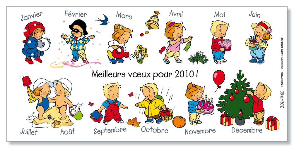 Cartes de vœux-Zoé et Théo