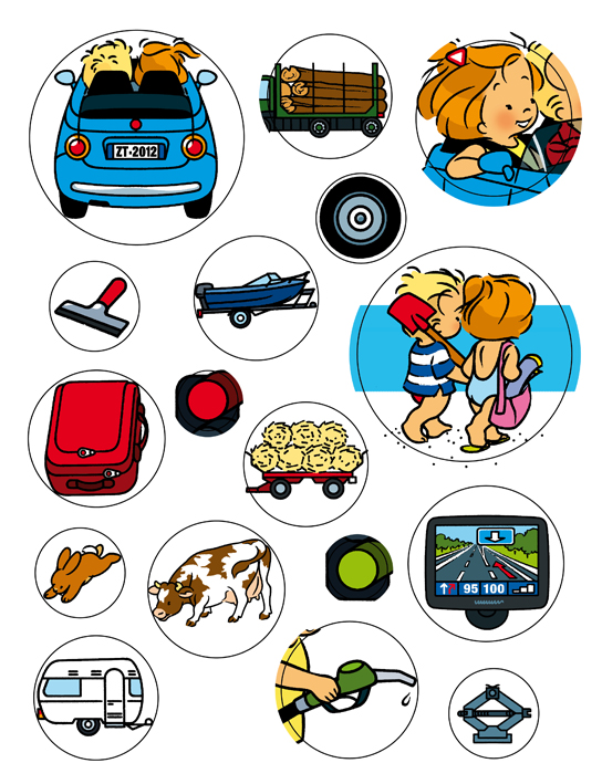 Autocollants Zoé et Théo - EN VOITURE ! 1