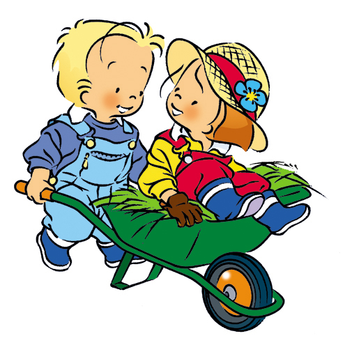 Zoé et Théo au jardin