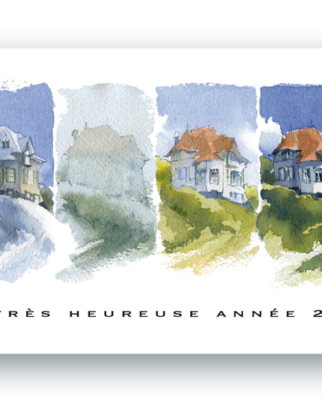 Aquarelle-Carte de voeux personnelle