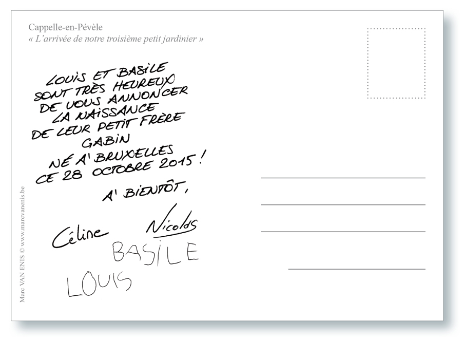 Annonce de naissance Gabin-verso