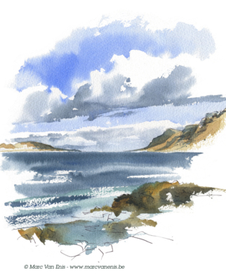 Aquarelle à Lanzarote - Aquarelle de Marc Van Enis