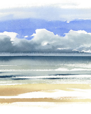 Aquarelle mer du Nord