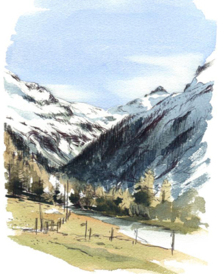 Aquarelle - Vallée de Zinal